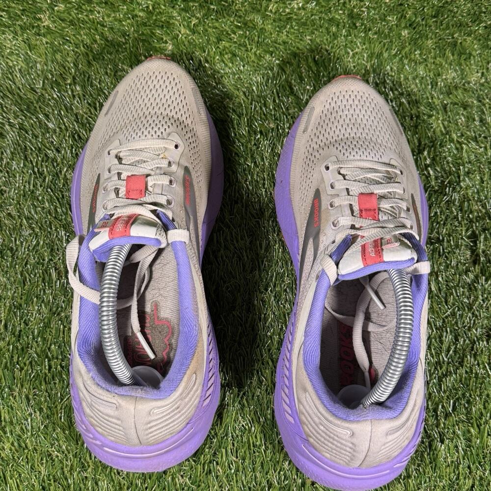 Brooks Adrenaline GTS 22 Running Shoes Women White Purple Athletic Sneakers 10 - Picture 7 of 8